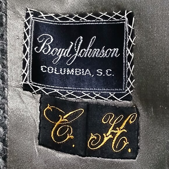 Vintage 1950s Black & White Wool Tweed Skirt Suit with Black Fox Fur Collar EUC - Picture 7 of 16